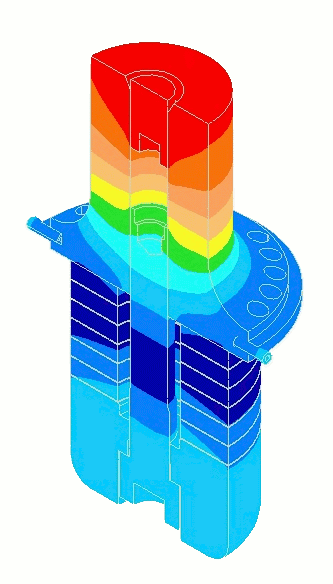 超声换能器性能(来自 FEA)- 相对轴向振幅